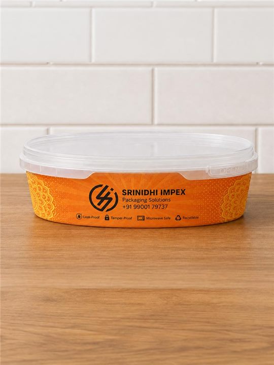 450 ML oval IML container with label