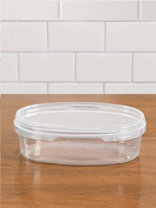 Transparent 450 ML oval IML container