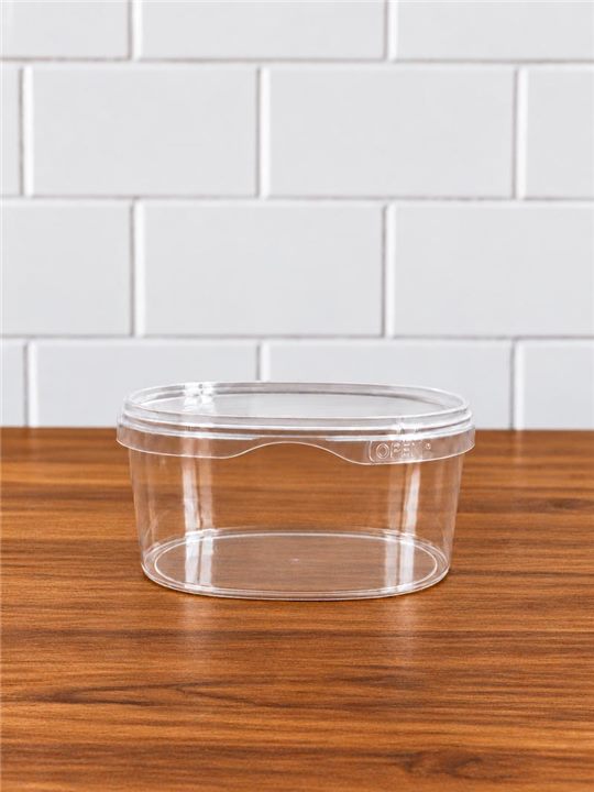 Transparent 500 ML oval IML container