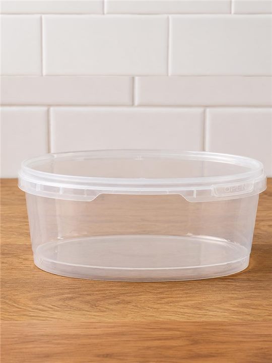 Transparent 750 ML oval IML container