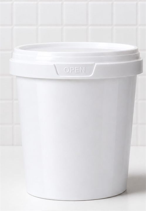 White 750 ML round IML container